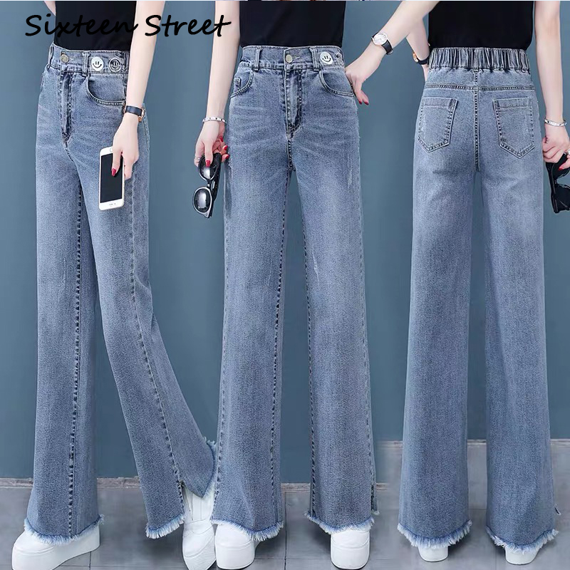 New denim jeans female high waist loose casual denim straight pants woman mon autumn spring elastic waist trousers ladies, Blue
New denim jeans female high waist loose casual denim straight pants woman mon autumn spring elastic waist trousers ladies, Blue