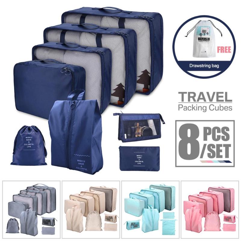 Yeahmart 7 /8 pcs set High-grade Travel Storage Bag Suitcase Organizer Set Travel Luggage Laundry Pouch Packing For Clothes 
Yeahmart 7 /8 pcs set High-grade Travel Storage Bag Suitcase Organizer Set Travel Luggage Laundry Pouch Packing For Clothes