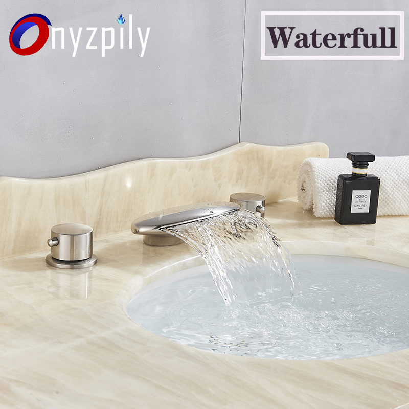 Brushed Basin Faucet Bathroom Sink Tap Polished Gold Bathtub Swan Two Glass Handles 3 Hole Mixer Elegant tap Widespread torneira
Brushed Basin Faucet Bathroom Sink Tap Polished Gold Bathtub Swan Two Glass Handles 3 Hole Mixer Elegant tap Widespread torneira