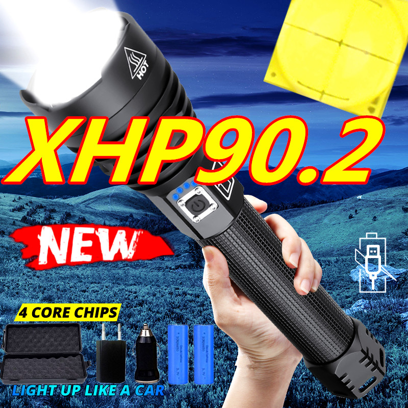 Brightest 80000LM XHP90.2 LED XHP70.2 powerful Waterproof LED torch use 18650 battery USB Rechargeable for camping
Brightest 80000LM XHP90.2 LED XHP70.2 powerful Waterproof LED torch use 18650 battery USB Rechargeable for camping