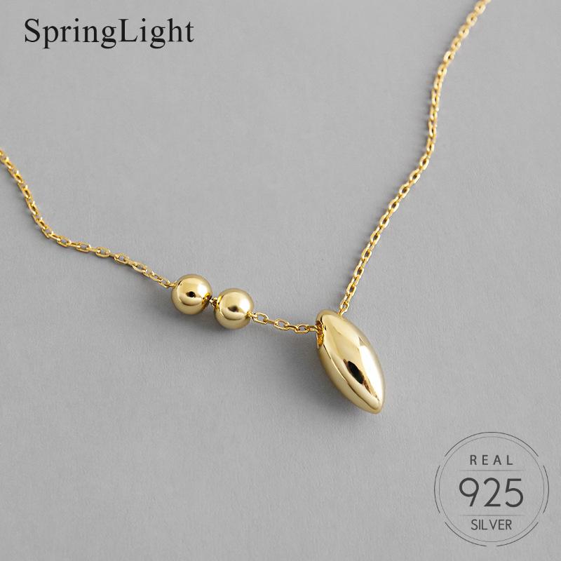 Springlight Geometric INS Korean Oval Bead Necklace Real 925 Sterling Silver Simple Temperament Clavicle Chain for Women Jewelry
Springlight Geometric INS Korean Oval Bead Necklace Real 925 Sterling Silver Simple Temperament Clavicle Chain for Women Jewelry