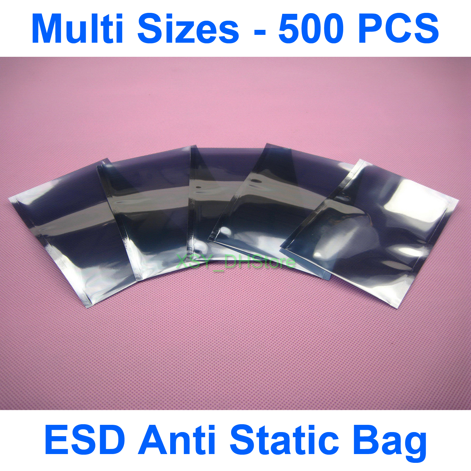 Multi Sizes 500 PCS ESD Anti Static Bag USABLE SIZE (Width 1.5" to 3.5") x (Length 3" to 7.9") Electronic Packing (40 - 90mm)