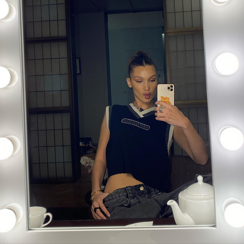 Old School Fashion Bella Oversized Knitted Vest Top Women Vintage Sleeveless Sweater Tank Tops Chic Street Girls Waistcoat 200924