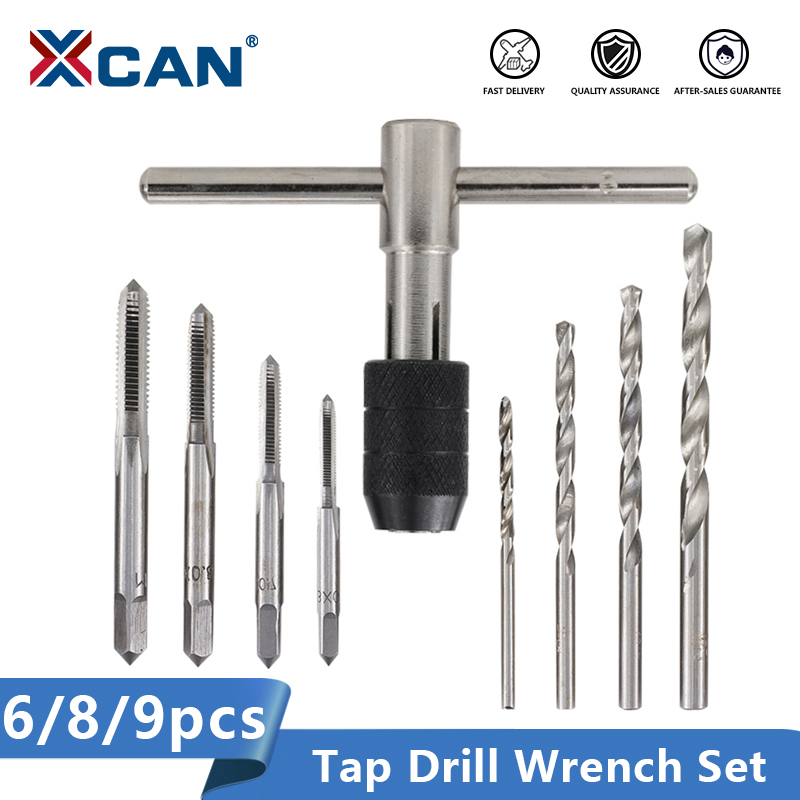 XCAN Tap Wrench Set 6/8/9pcs Hand Tapping Tool Holder Twist Drill Bit Screw Tap Drill Metalworking Threading Tool
XCAN Tap Wrench Set 6/8/9pcs Hand Tapping Tool Holder Twist Drill Bit Screw Tap Drill Metalworking Threading Tool
