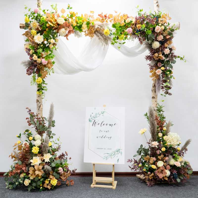 Wedding arch idyllic autumn simulation flower art wedding soft decoration flower row welcome area stage background, Road flower 1
Wedding arch idyllic autumn simulation flower art wedding soft decoration flower row welcome area stage background, Road flower 1