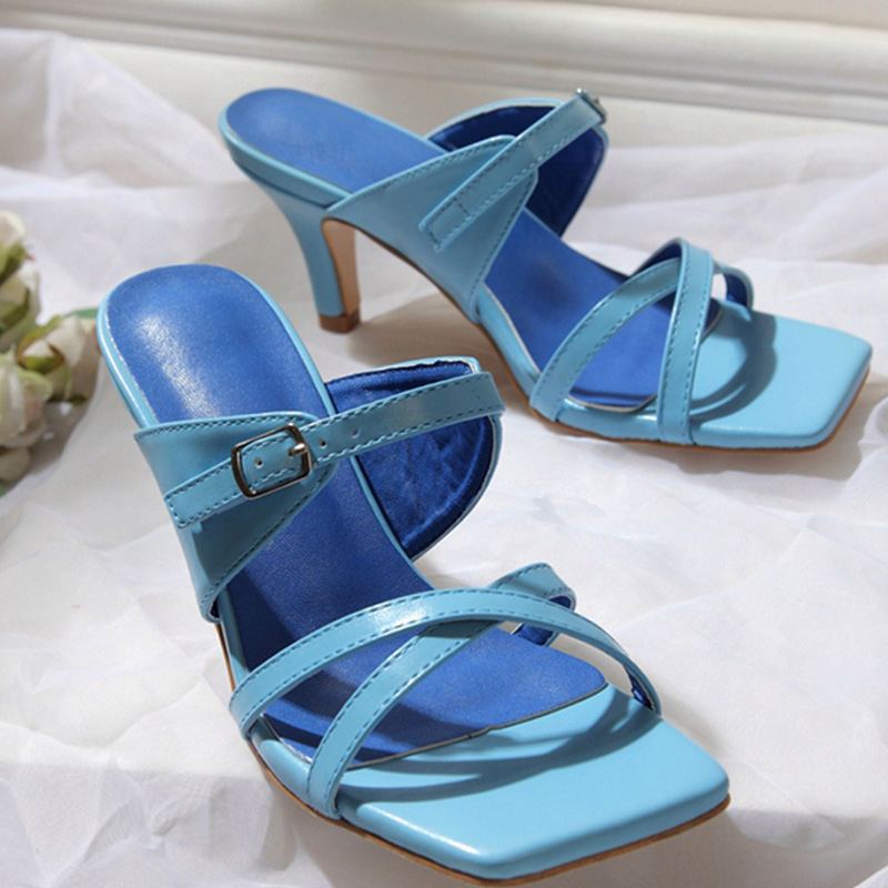 2020 New Women Pumps Fashion Thin High Heels Slippers Ladies Square Toe Office Woman Shoes Causal Outdoor Females Flip Flops, Sky blue
2020 New Women Pumps Fashion Thin High Heels Slippers Ladies Square Toe Office Woman Shoes Causal Outdoor Females Flip Flops, Sky blue