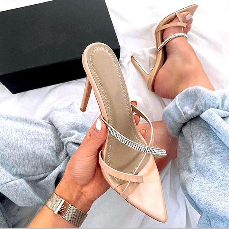 2020 Summer Luxury Sexy Black White Rhinestone Narrow Band Pointed Toe High Thin Heels Lady Pumps Loafers Mules Flip Flop Women
2020 Summer Luxury Sexy Black White Rhinestone Narrow Band Pointed Toe High Thin Heels Lady Pumps Loafers Mules Flip Flop Women