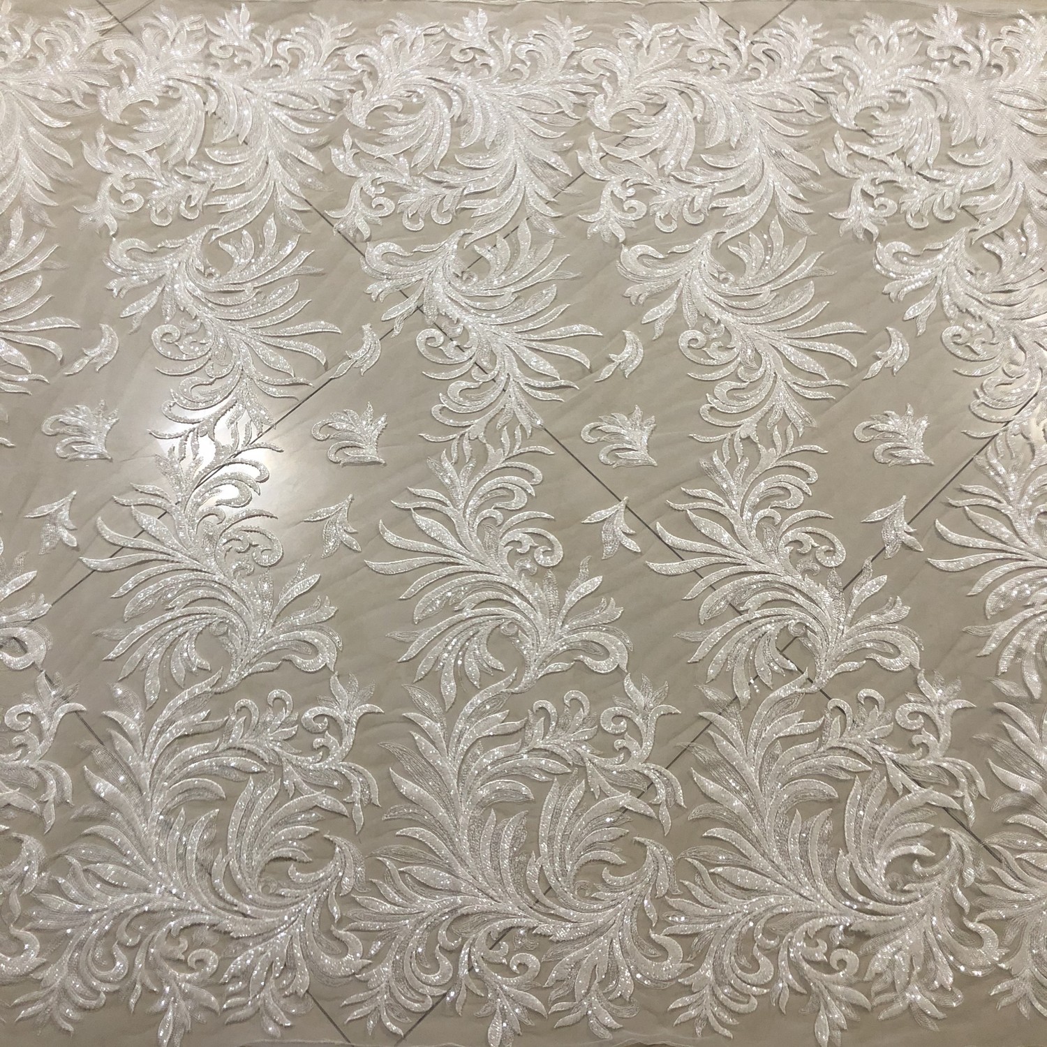 2021 in stock design bridal DIY wedding dress encrusted beads lace fabric, Gray 
2021 in stock design bridal DIY wedding dress encrusted beads lace fabric, Gray