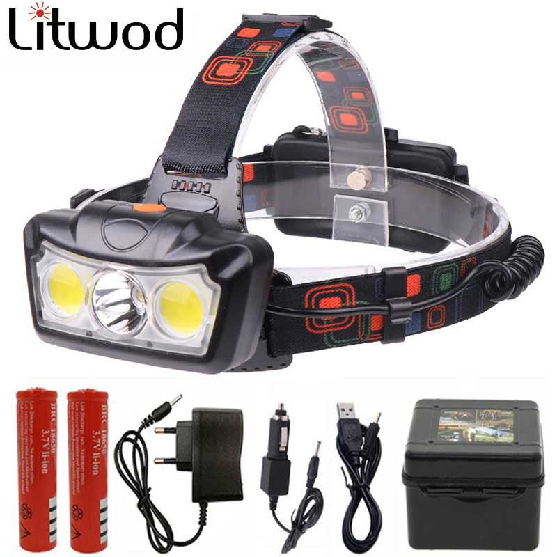 T6+2* COB LED Headlamp Super Bright Headlight Head Lamp waterproof Torch Lanterna head light Use 2*18650 battery camping fishing
T6+2* COB LED Headlamp Super Bright Headlight Head Lamp waterproof Torch Lanterna head light Use 2*18650 battery camping fishing