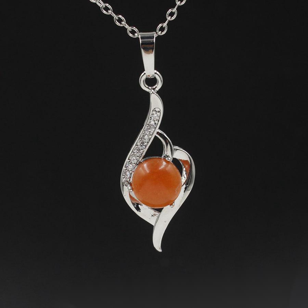 Natural Stone Love Heart Pendant Necklace Chakra Cure Letter Word N Pendants Jewelry Birthday Gifts for Her/Mum/Wife/Bestfriend