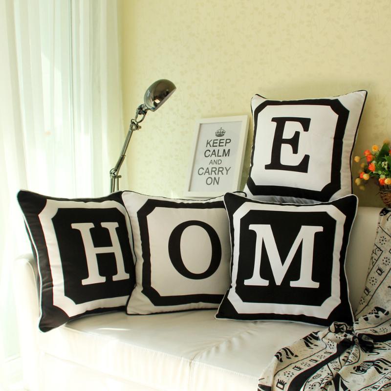 Monogrammed Initials Cushion Covers 26 Letters Black and white Pillows Cases Capital Decorative Pillows Covers DIY Gift
Monogrammed Initials Cushion Covers 26 Letters Black and white Pillows Cases Capital Decorative Pillows Covers DIY Gift