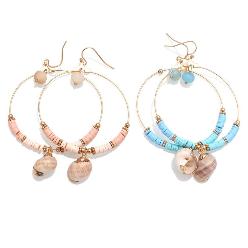 Boho Two Tone Polymer Clay Heishi Beads Sea Snail Pendant Hook Earrings Women Girl 2020 New Fashion Crystal Cowrie Beach Jewelry
Boho Two Tone Polymer Clay Heishi Beads Sea Snail Pendant Hook Earrings Women Girl 2020 New Fashion Crystal Cowrie Beach Jewelry