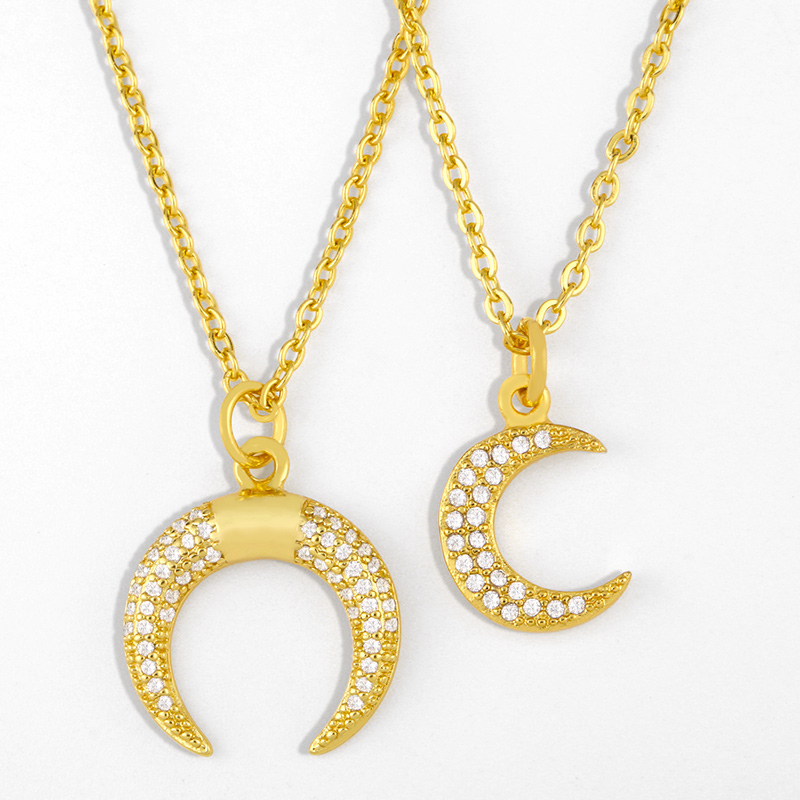 FLOLA Gold Filled Moon Necklace For Women Crystal Crescent Horn Pendant Necklace CZ Zirconia Fashion Jewelry Women Gifts nker50
FLOLA Gold Filled Moon Necklace For Women Crystal Crescent Horn Pendant Necklace CZ Zirconia Fashion Jewelry Women Gifts nker50