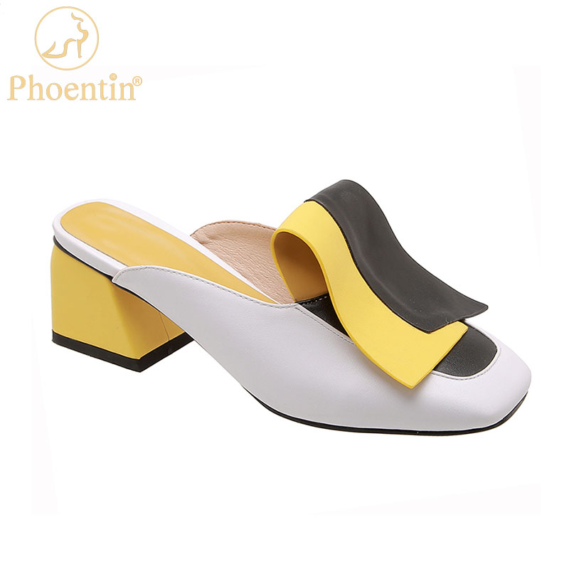 Phoentin Elegant white slippers for woman 5cm middle heel shoes ladies colorful outdoor slipper 2020 summer FT1072, Black
Phoentin Elegant white slippers for woman 5cm middle heel shoes ladies colorful outdoor slipper 2020 summer FT1072, Black