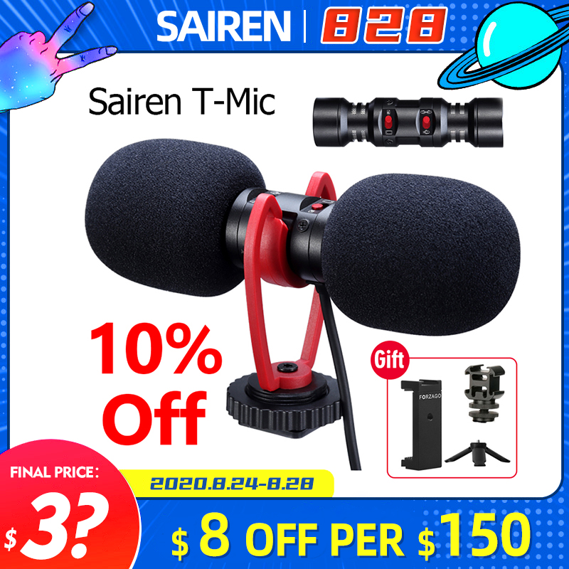 Sairen Dual Head T-MIC Metal Condenser Microphone 3.5mm Jack Mini Wireless Audio Mic Recording for Camera Mobile Phone YouTube
Sairen Dual Head T-MIC Metal Condenser Microphone 3.5mm Jack Mini Wireless Audio Mic Recording for Camera Mobile Phone YouTube