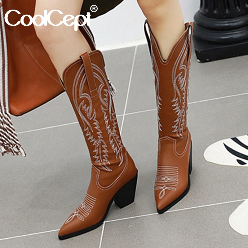 CoolCept Plus Size 31-43 Woman High Heel Boots Print Woman Knee High Boots Fashion Cool Winter Shoes Outdoor Footwear, Black
CoolCept Plus Size 31-43 Woman High Heel Boots Print Woman Knee High Boots Fashion Cool Winter Shoes Outdoor Footwear, Black