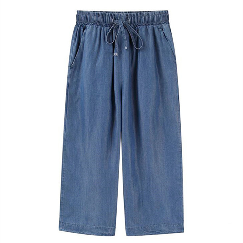 Women wide leg Denim Pants High Waisted brand soft cotton Jeans Plus Size - 6xl 7xl thin calf-enght jeans black blue trousers
Women wide leg Denim Pants High Waisted brand soft cotton Jeans Plus Size - 6xl 7xl thin calf-enght jeans black blue trousers