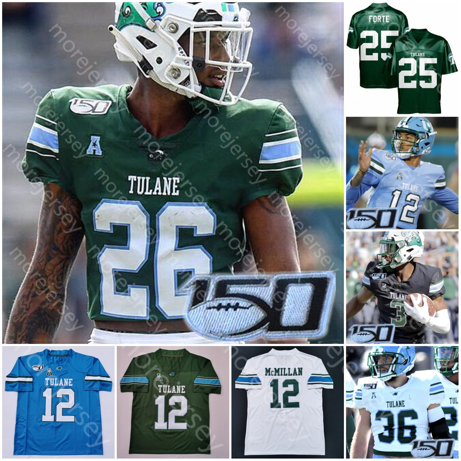 2020 Custom Tulane Green Wave Football Jersey NCAA College Matt Forte Justin McMillan Dauphine Bradwell Mooney McCleskey Johnson Lawal Jones, Baby blue 150th patch
2020 Custom Tulane Green Wave Football Jersey NCAA College Matt Forte Justin McMillan Dauphine Bradwell Mooney McCleskey Johnson Lawal Jones, Baby blue 150th patch