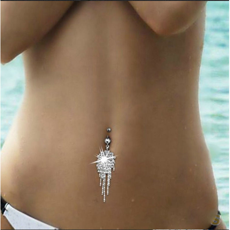 Diamond tassel belly ring Stainless steel sexy crystal Pierced Navel Bell Button Rings women fashion body jewelry, Silver
Diamond tassel belly ring Stainless steel sexy crystal Pierced Navel Bell Button Rings women fashion body jewelry, Silver