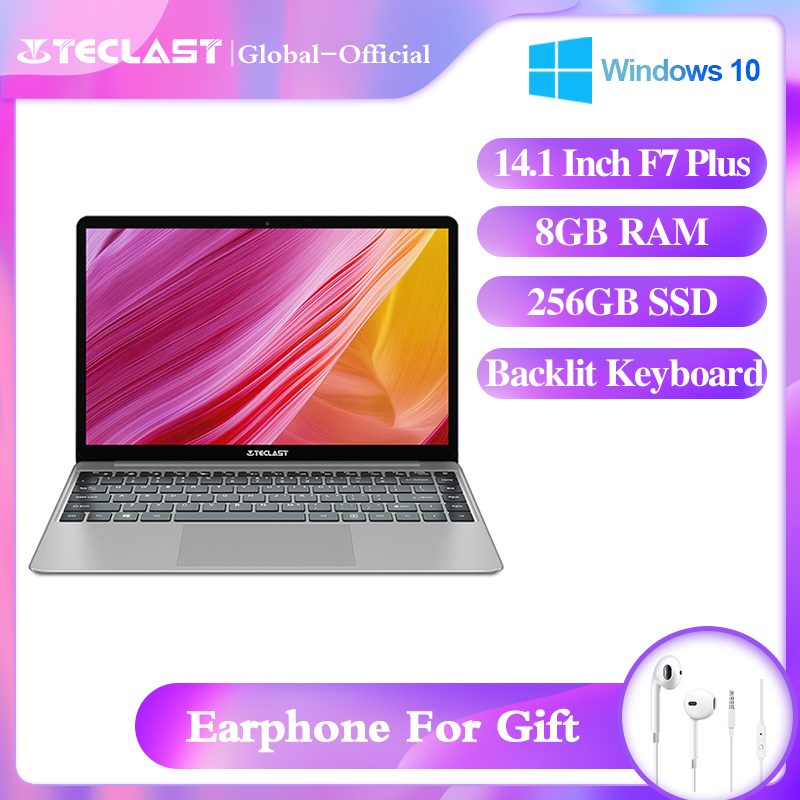 Teclast F7 Plus laptop 14.1inch notebook Intel Celeron N4100 Windows10 8GB LPDDR4 256GB M.2 SSD 1920*1080IPS Bluetooth 4.2 Wifi, Black
Teclast F7 Plus laptop 14.1inch notebook Intel Celeron N4100 Windows10 8GB LPDDR4 256GB M.2 SSD 1920*1080IPS Bluetooth 4.2 Wifi, Black