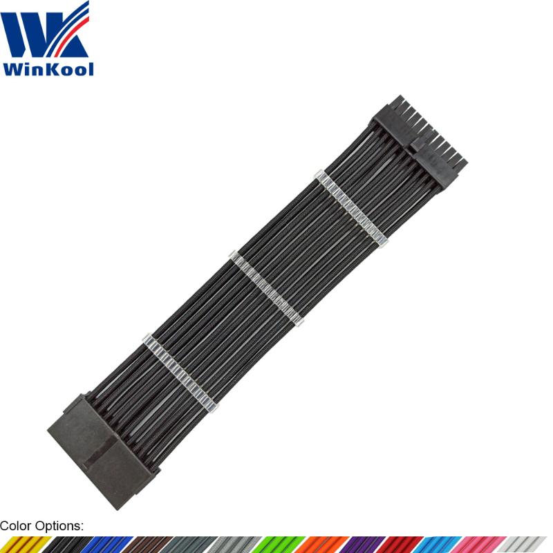 WinKool ATX MB 24PIN Female to Male 24P 18AWG Sleeved PSU Extension Power Cord / Cable with Black White Blue Red Sleeving
WinKool ATX MB 24PIN Female to Male 24P 18AWG Sleeved PSU Extension Power Cord / Cable with Black White Blue Red Sleeving