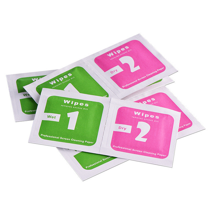 Wipes Cleaning Tools for Tempered Glass Screen Protector Wet & Dry 2 in 1 Wipe Dust Absorber For iphone Samsung Ipad Cell Phone