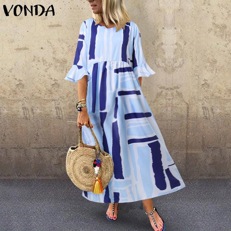 VONDA 2020 Summer Printed Dress Women Ruffle Half Sleeve Long Maternity Dress Casual Party Sundress Loose Bohemian Vestidos 5XL, White
VONDA 2020 Summer Printed Dress Women Ruffle Half Sleeve Long Maternity Dress Casual Party Sundress Loose Bohemian Vestidos 5XL, White
