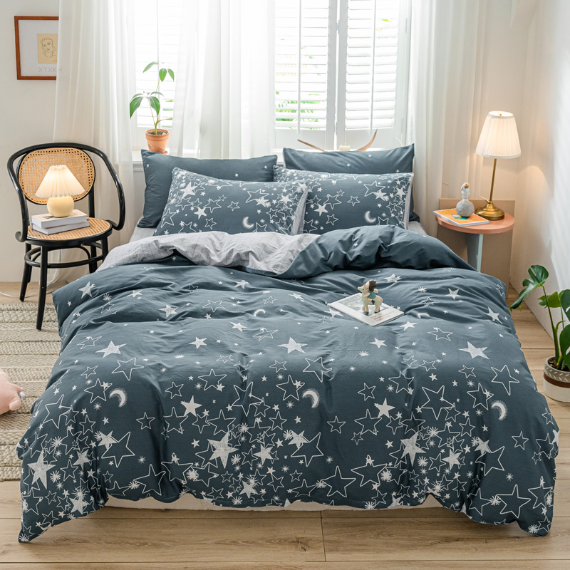 TUTUBIRD-Gray star and moon print bedding set bedclothes 100% cotton bed linen soft queen king duvet cover home textile, 04
TUTUBIRD-Gray star and moon print bedding set bedclothes 100% cotton bed linen soft queen king duvet cover home textile, 04