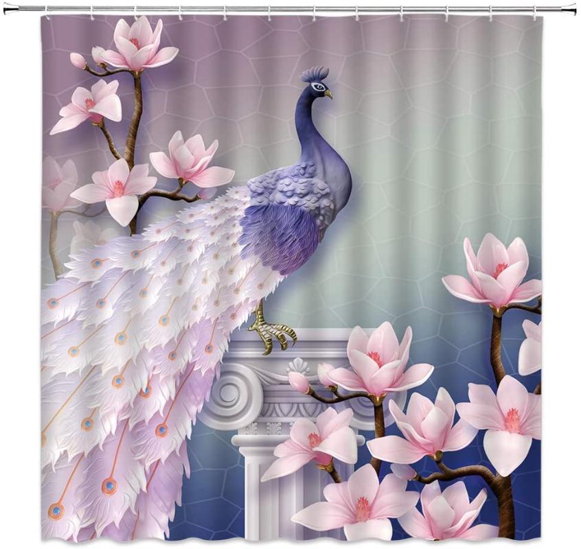 Peacock Shower Curtains Beautiful Bird Pink Flower Animal Themed Bathroom Decor Fabric Waterproof Shower Curtain Sets
Peacock Shower Curtains Beautiful Bird Pink Flower Animal Themed Bathroom Decor Fabric Waterproof Shower Curtain Sets