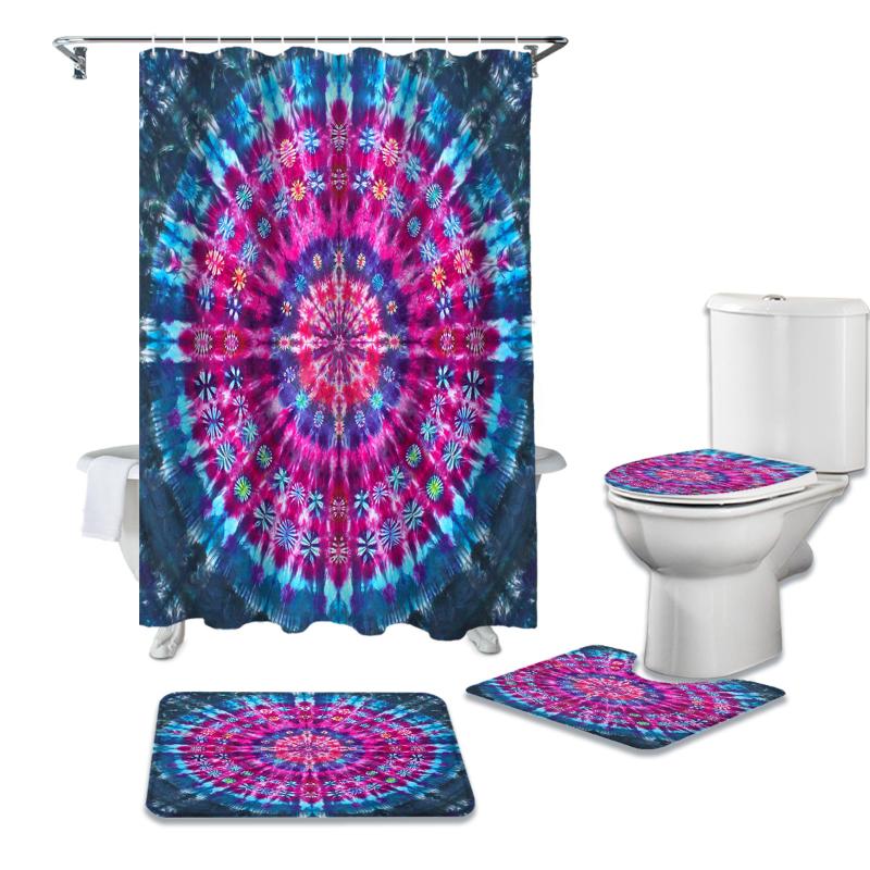 Color Pattern Retro Tie-Dye Shower Curtain Sets Non-Slip Rugs Toilet Lid Cover and Bath Mat Bathroom Curtains Set 
Color Pattern Retro Tie-Dye Shower Curtain Sets Non-Slip Rugs Toilet Lid Cover and Bath Mat Bathroom Curtains Set