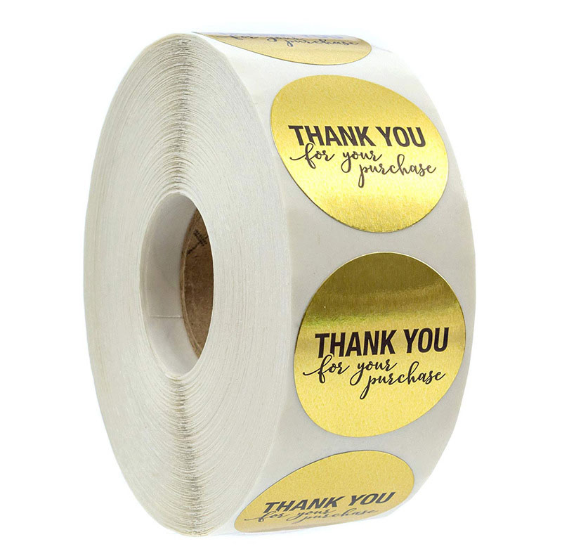 500pcsroll 15inch Gold Round Thank You Adhesive Label Stickers Envelope Baking Package Gift Box Decor3943952