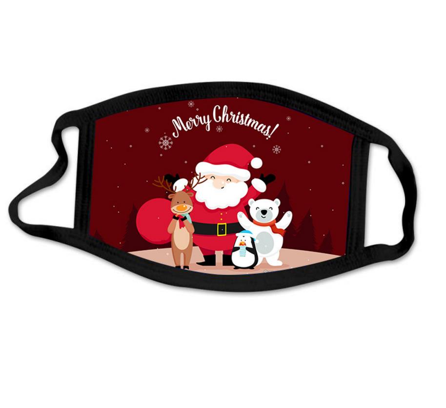 Christmas Patterns Face Mask Cotton Holiday Printed Warm Face Covers Washable Anti Dust For Adults Teen individual package