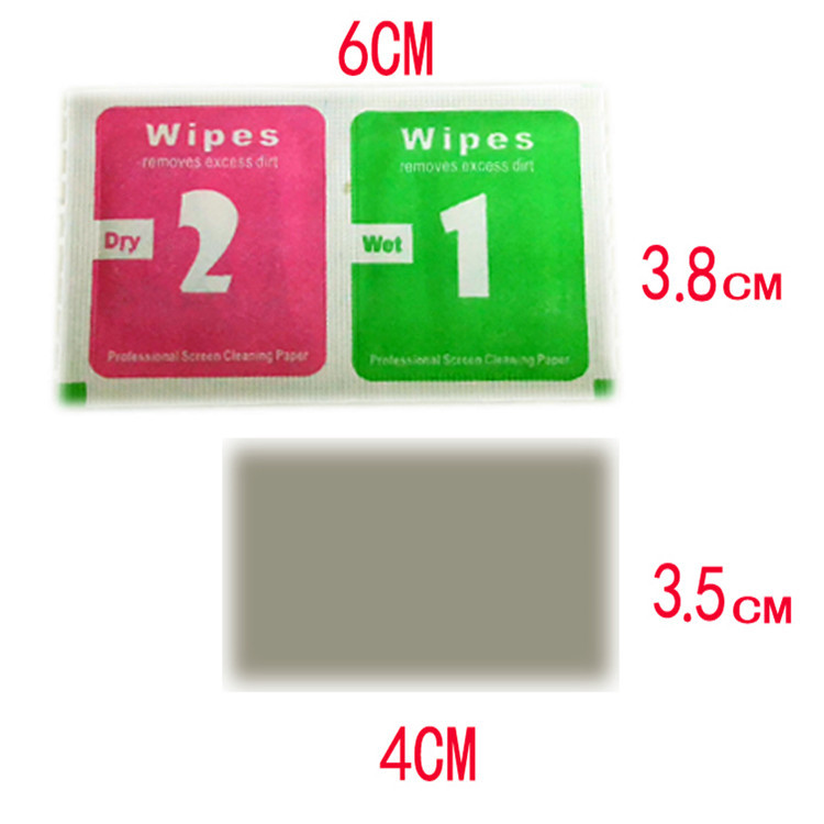 Wipes Cleaning Tools for Tempered Glass Screen Protector Wet & Dry 2 in 1 Wipe Dust Absorber For iphone Samsung Ipad Cell Phone