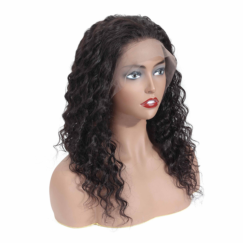 Deep Wave Human Hair Lace Front Wigs Water Wave 8inch-24inch 150% Density Brazilian No-Remy Straight Hair Lace Frontal Wig Pre Plucked