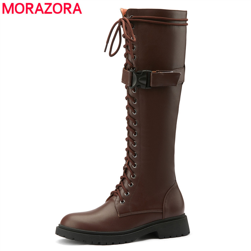 MORAZORA 2021 New genuine leather boots women brand buckle square heel lace up zip knee high boots fashion lady motorcycle, Black not fur
MORAZORA 2021 New genuine leather boots women brand buckle square heel lace up zip knee high boots fashion lady motorcycle, Black not fur
