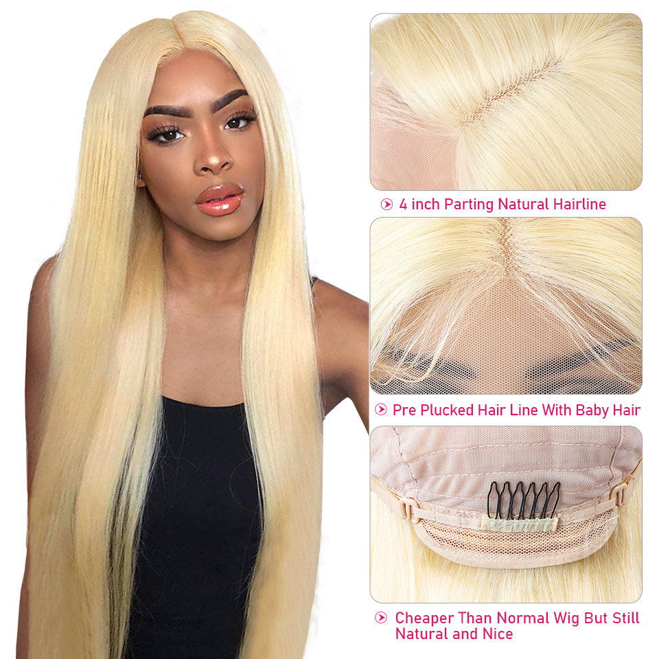 ishow blonde hair brazilian straight 131 t lace part wig human hair wigs blonde color 613 human hair t lace front wigs peruvian