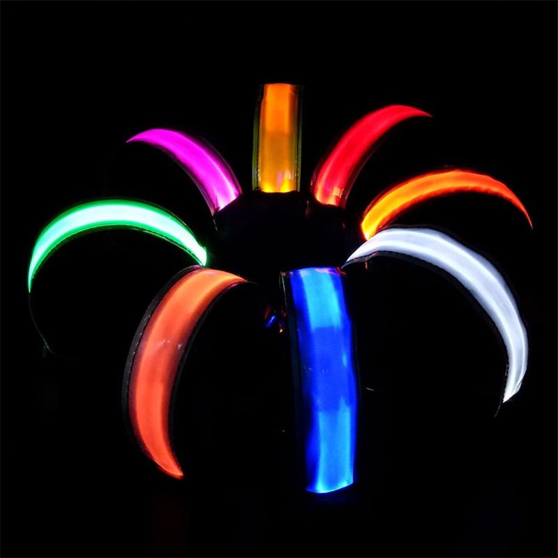 Outdoor sports night running bracelet LED light bracelet safety belt arm leg warning cycling bicycle party 4-Pack, Orange 
Outdoor sports night running bracelet LED light bracelet safety belt arm leg warning cycling bicycle party 4-Pack, Orange