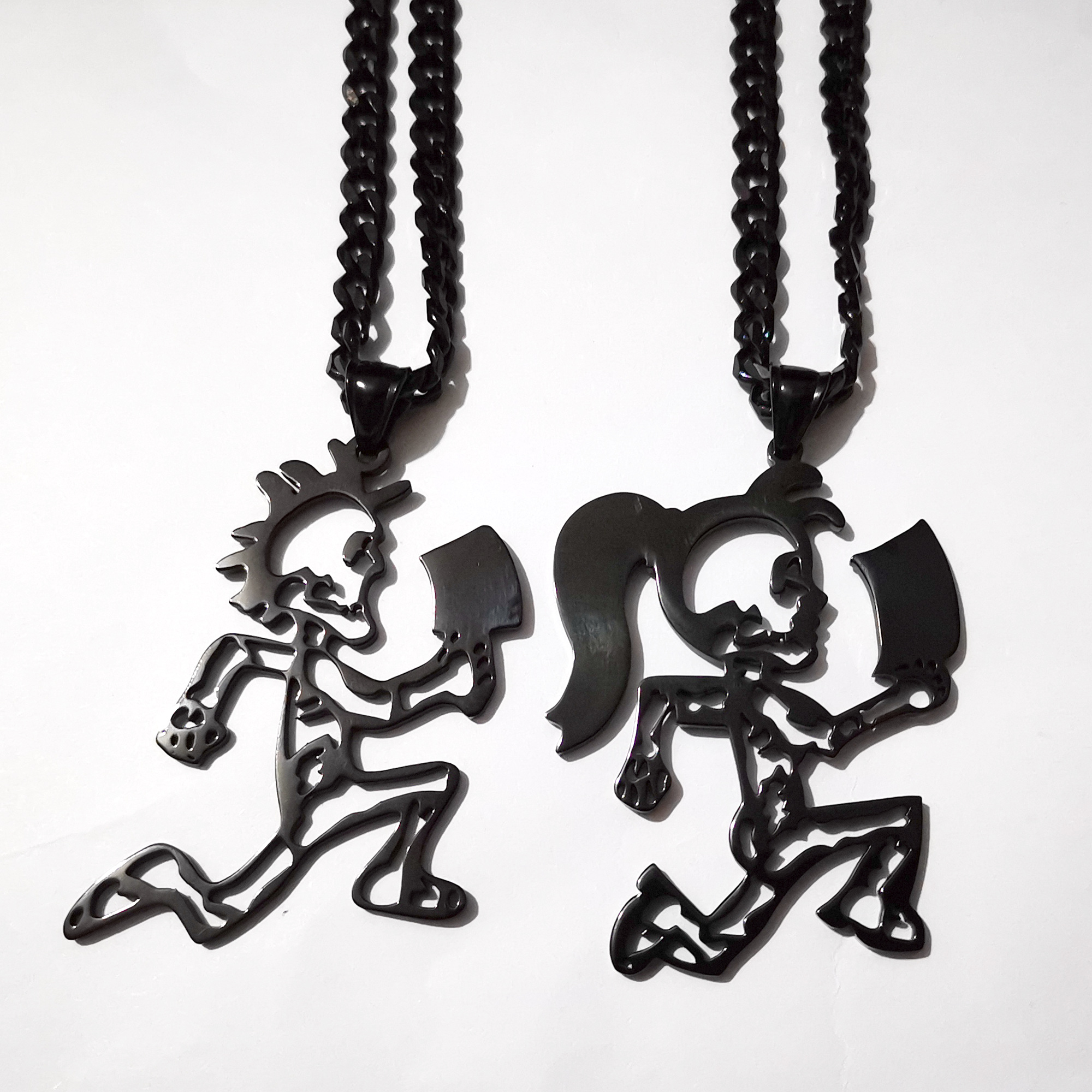 Stainless Steel Hatchetman BLACK juggalette Skeleton 2" S.steel CHARM INSANE CLOWN POSSE TWIZTID RARE &black Curb chain necklace 5mm 24 inch 
Stainless Steel Hatchetman BLACK juggalette Skeleton 2" S.steel CHARM INSANE CLOWN POSSE TWIZTID RARE &black Curb chain necklace 5mm 24 inch