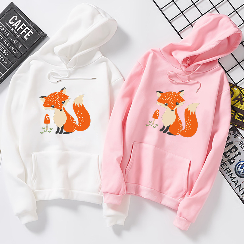Japanese Women Harajuku Autumn Hooded Sweatshirts Womens Cute Print Plus Velvet Loose Long Hoodies Tops Streetwear Pullovers