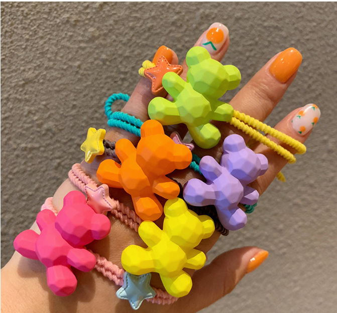 Colorful Bear Cartoon Elastic Hair Band Korea Matte Hair Accessories For Girls Handmade Tie Head Band Scrunchies, 1 pair
Colorful Bear Cartoon Elastic Hair Band Korea Matte Hair Accessories For Girls Handmade Tie Head Band Scrunchies, 1 pair
