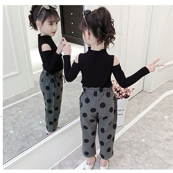 Girl Clothes Set Size For 2T 3 4 5 6 7 8 9 10 Years Long Sleeve Pants 2Pcs Suits Fashion Baby Girls Bodysuit Kids Clothing Set