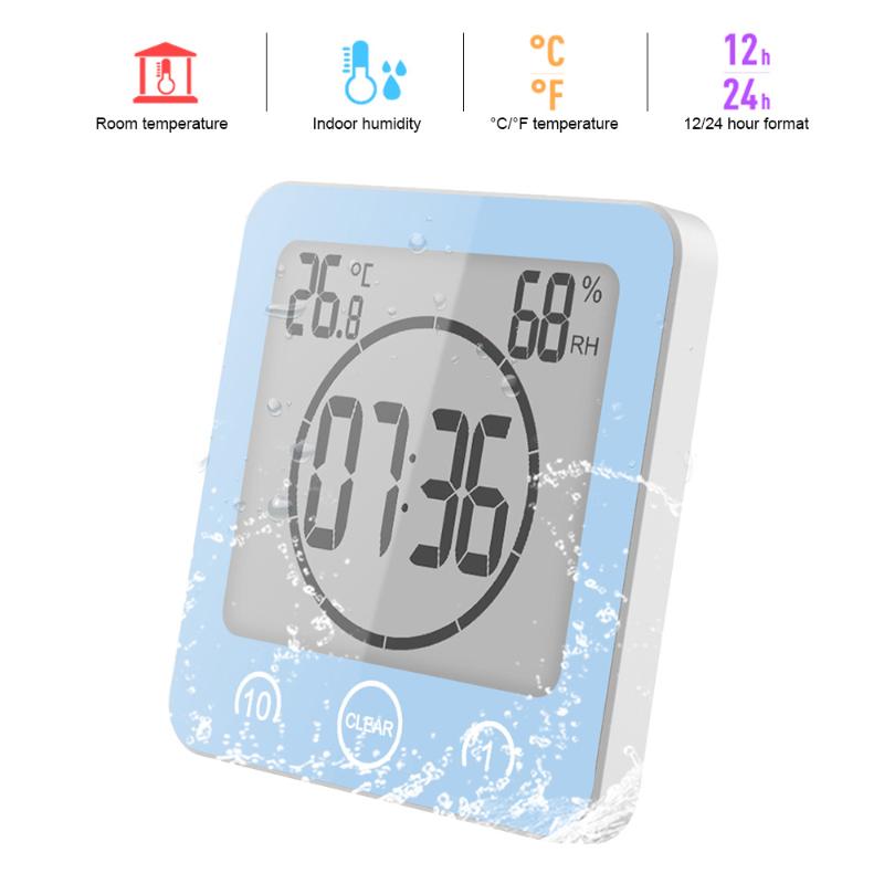 LCD Digital Waterproof For Water Splashes Bathroom Wall Clock Shower Clocks Timer Temperature Humidity Kitchen Wash Room Timers
LCD Digital Waterproof For Water Splashes Bathroom Wall Clock Shower Clocks Timer Temperature Humidity Kitchen Wash Room Timers