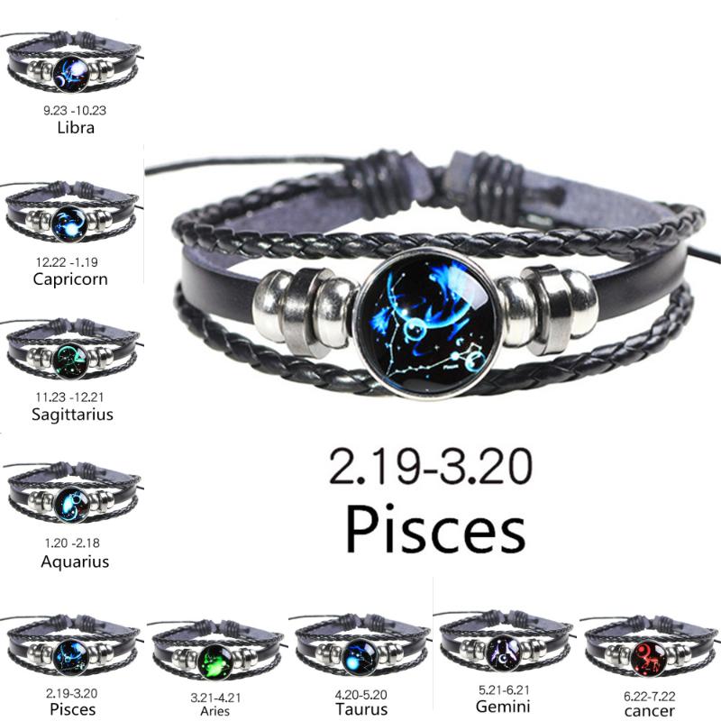 Fashion 12 Constellations Leather Zodiac Sign with beads Bangle Bracelets For Men Boys Jewelry Travel Accessories Drop shipping
Fashion 12 Constellations Leather Zodiac Sign with beads Bangle Bracelets For Men Boys Jewelry Travel Accessories Drop shipping
