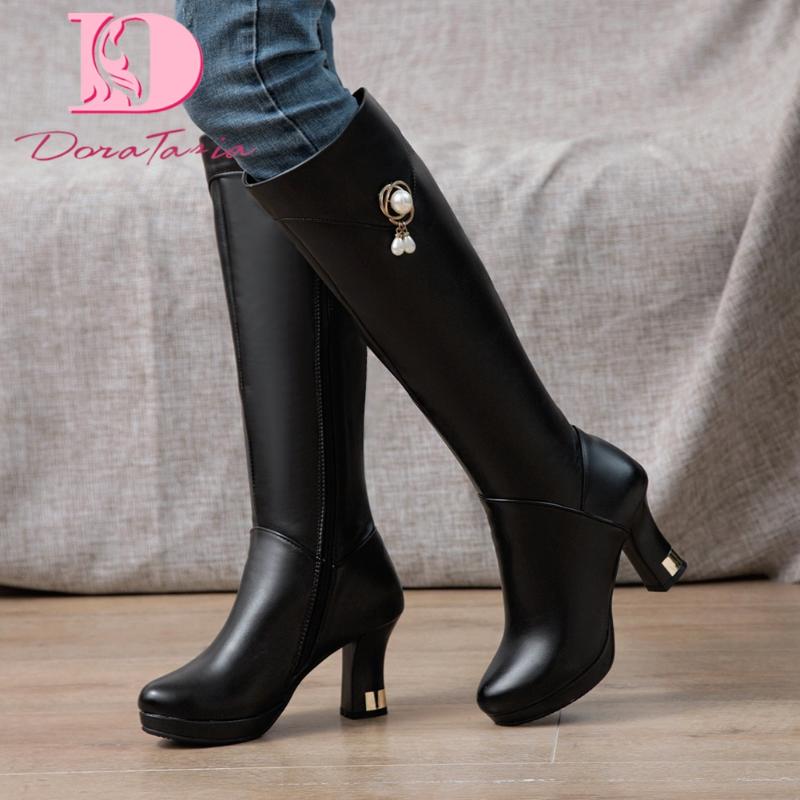 DoraTasia Large Size 32-43 Female Platform Knee High Boots Fashion Thick High Heels Boots Women Zip Party Office Woman shoes, Black
DoraTasia Large Size 32-43 Female Platform Knee High Boots Fashion Thick High Heels Boots Women Zip Party Office Woman shoes, Black