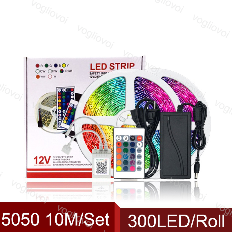 Led Light Strip Bluetooth 10M SMD5050 300Leds/Roll DC12V Waterproof Multicolor 24keys 110-240V 5A Adapter For Courtyard Pool Park Plaza DHL
Led Light Strip Bluetooth 10M SMD5050 300Leds/Roll DC12V Waterproof Multicolor 24keys 110-240V 5A Adapter For Courtyard Pool Park Plaza DHL