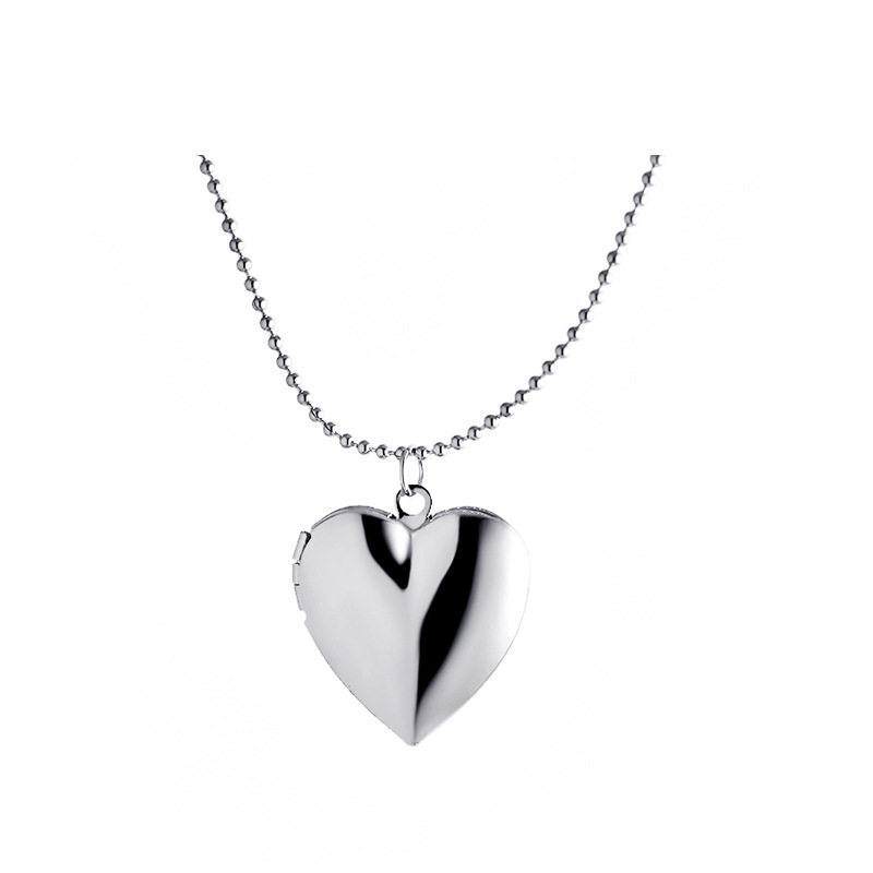 New Vintage Style Delicate 3 Color Stainless Steel Round Necklace Secret Hiding Place Photo Locket Heart Necklace Photos Box