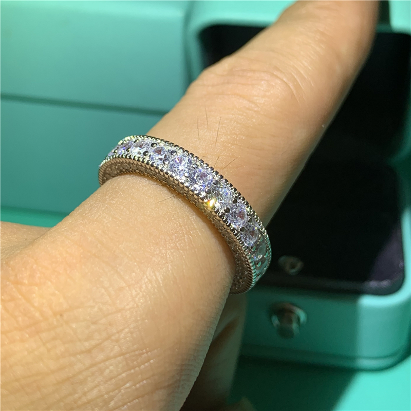 Handmade Promise Diamond ring 100% Real S925 Sterling Silver Engagement wedding band rings for women Bridal Finger Jewelry LJ200831