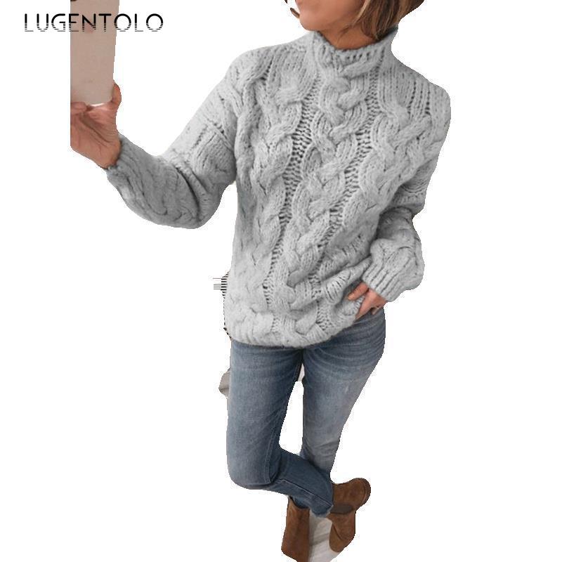 Lugentolo Women New Sweater Autumn Winter Casual Twist Color Half-Collar Long Sleeves Loose Knitted Sweater, Gray
Lugentolo Women New Sweater Autumn Winter Casual Twist Color Half-Collar Long Sleeves Loose Knitted Sweater, Gray