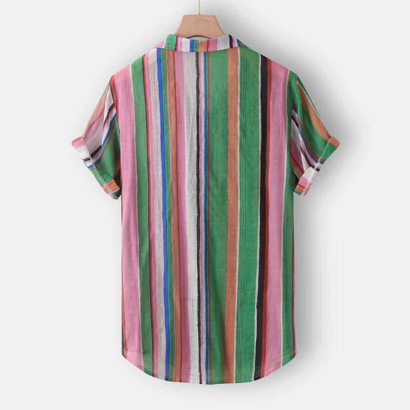 Men's Shirt Shirts Hawaiian Shirt Casual Button Hawaii Striped Print Beach Short Sleeve Top Blouse Clothing Camisa Masculina, Multi
Men's Shirt Shirts Hawaiian Shirt Casual Button Hawaii Striped Print Beach Short Sleeve Top Blouse Clothing Camisa Masculina, Multi