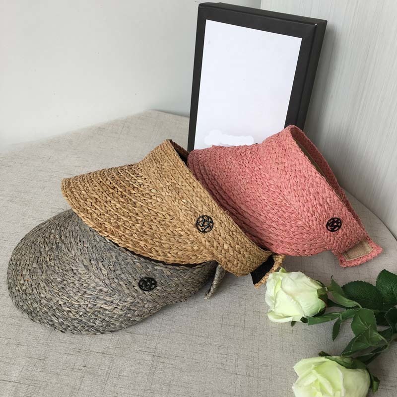No hat M the prevent bask in summer travel lafite grass cap female han edition beach hat empty hat straw Visors T200103